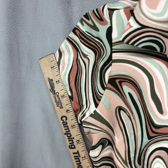 Rue21 Dress Young Adult Medium Short Sleeve Women Multicolor Swirl New Stained - Picture 13 of 14